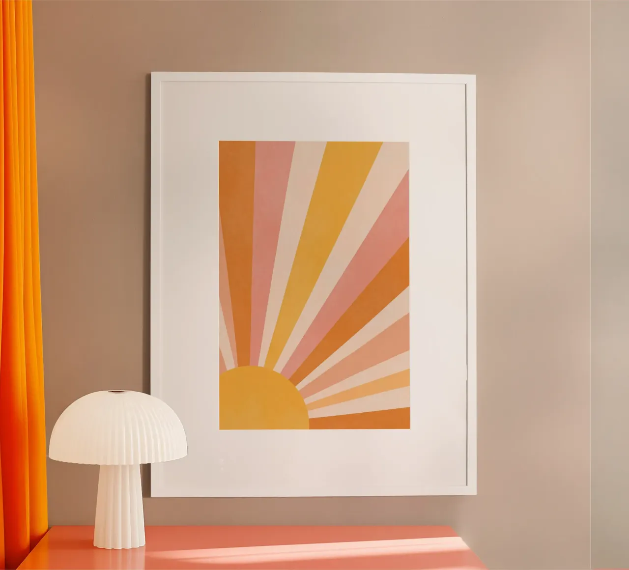 Sunset Stripes poster van wonderfolk