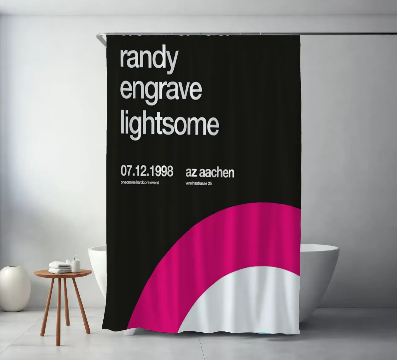 Abhinanda, Randy, Engrave shower curtain by Stephan Kochs