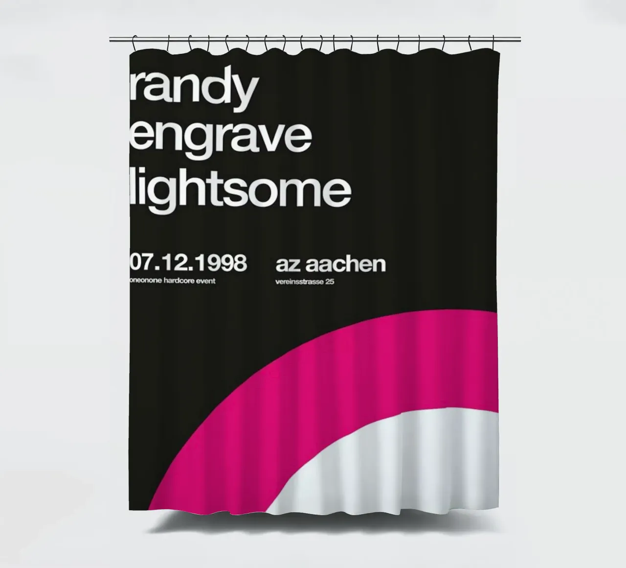 Abhinanda, Randy, Engrave shower curtain by Stephan Kochs