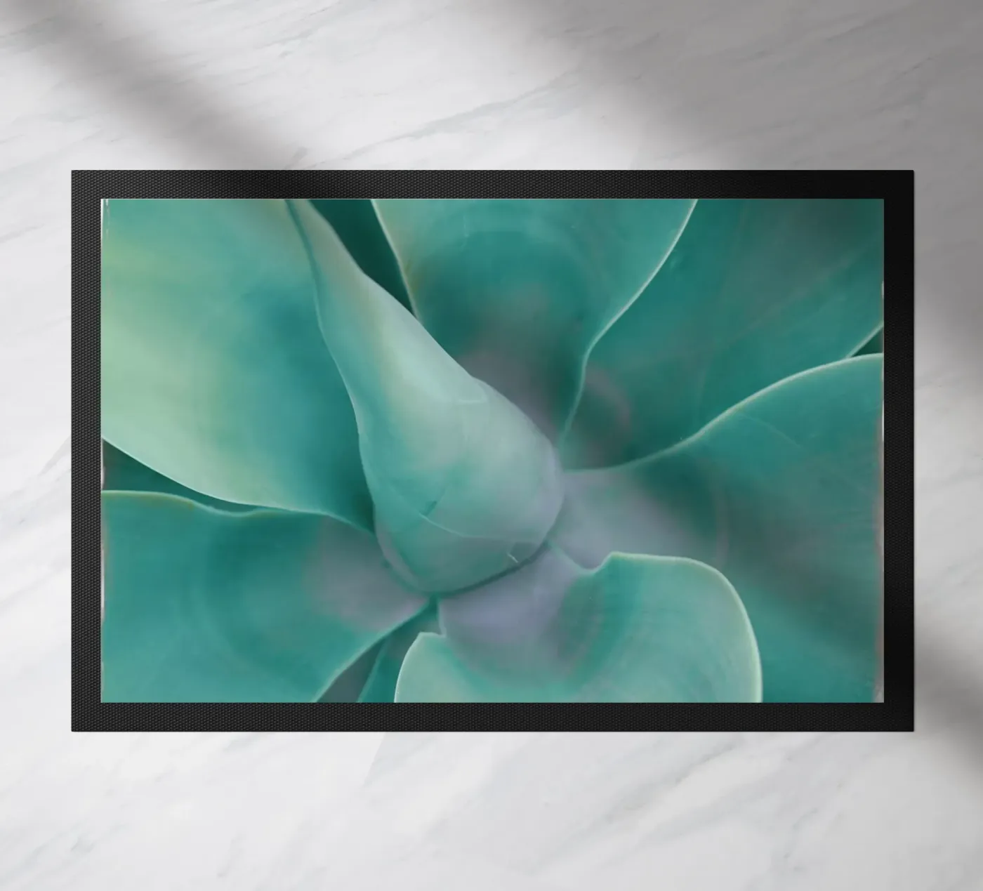 Turquoise Cactus doormat by Eva Nev Photography