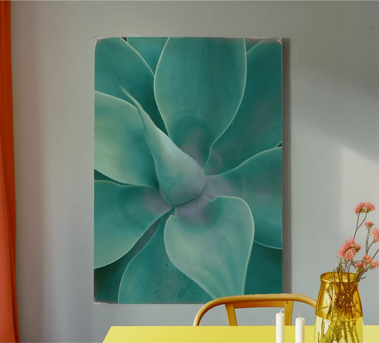 Cactus turchese tela con Cornice a cassetta da Eva Nev Photography