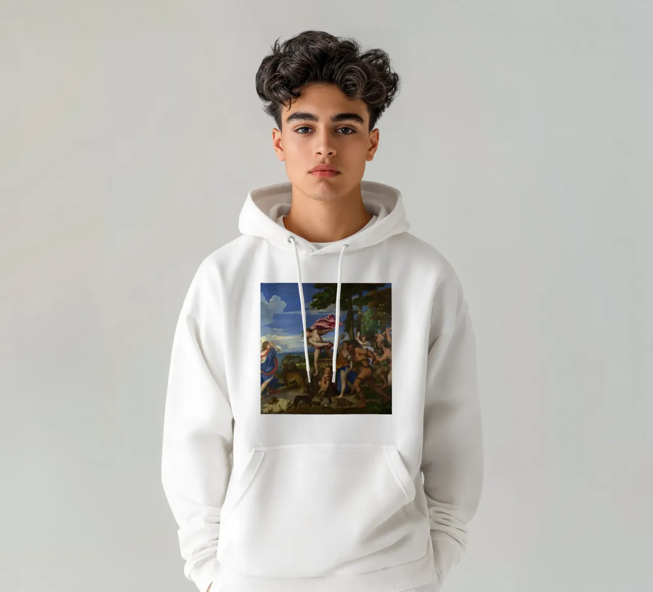 Tiziano - Baco y Ariadna sudadera con capucha de Timeless Artworks
