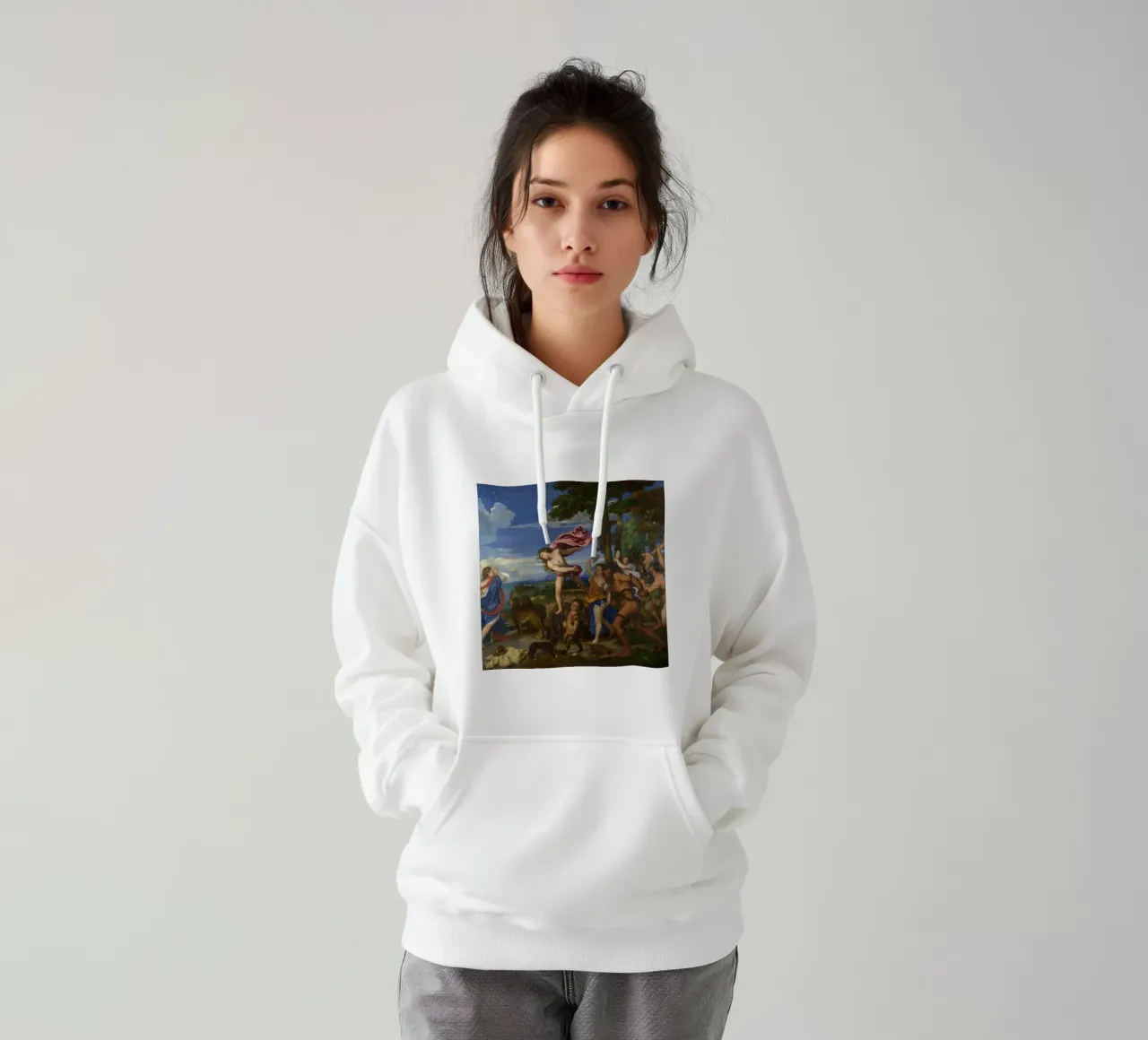 Tiziano - Baco y Ariadna sudadera con capucha de Timeless Artworks