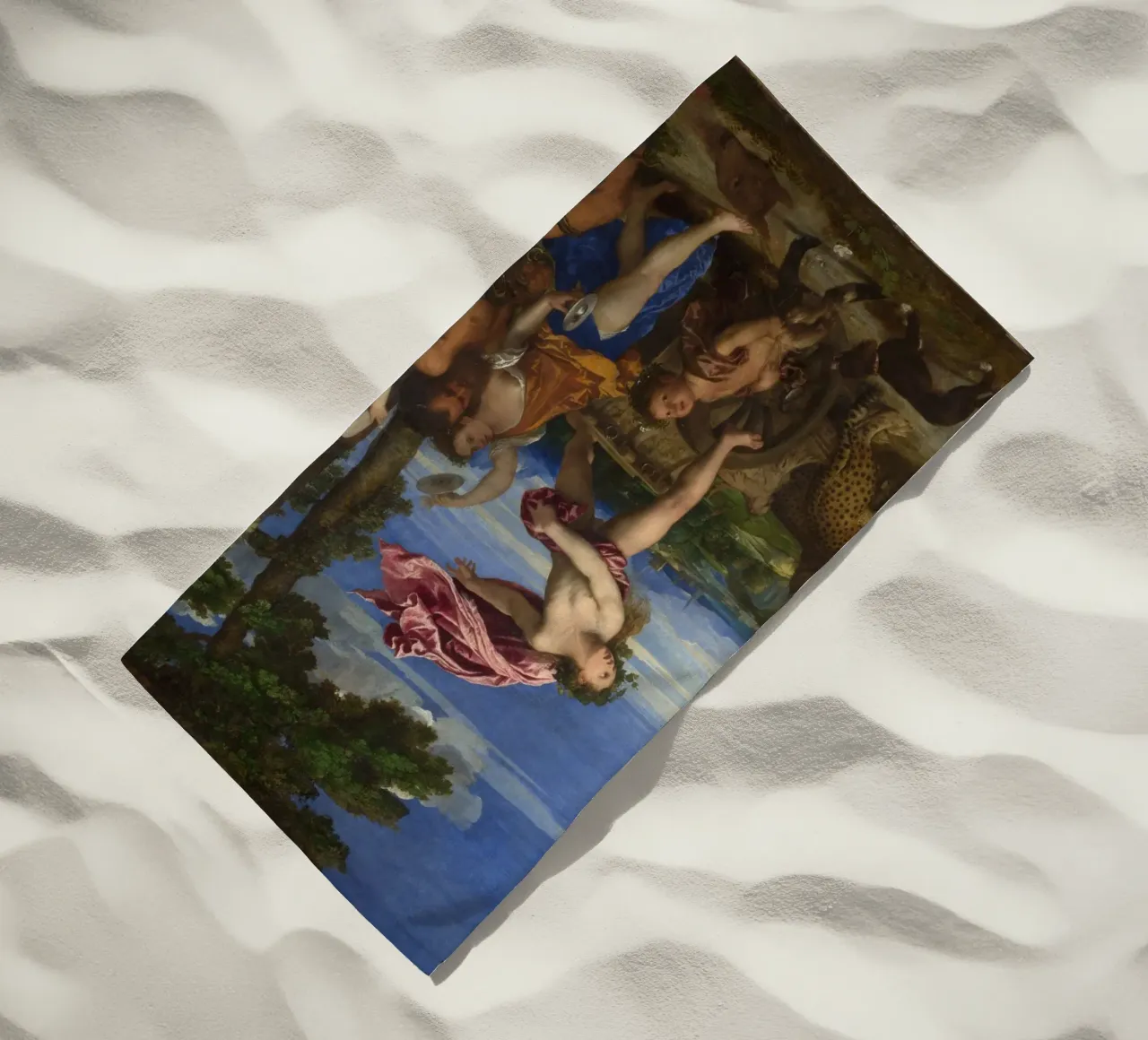Titiaan - Bacchus en Ariadne strandhanddoek van Timeless Artworks