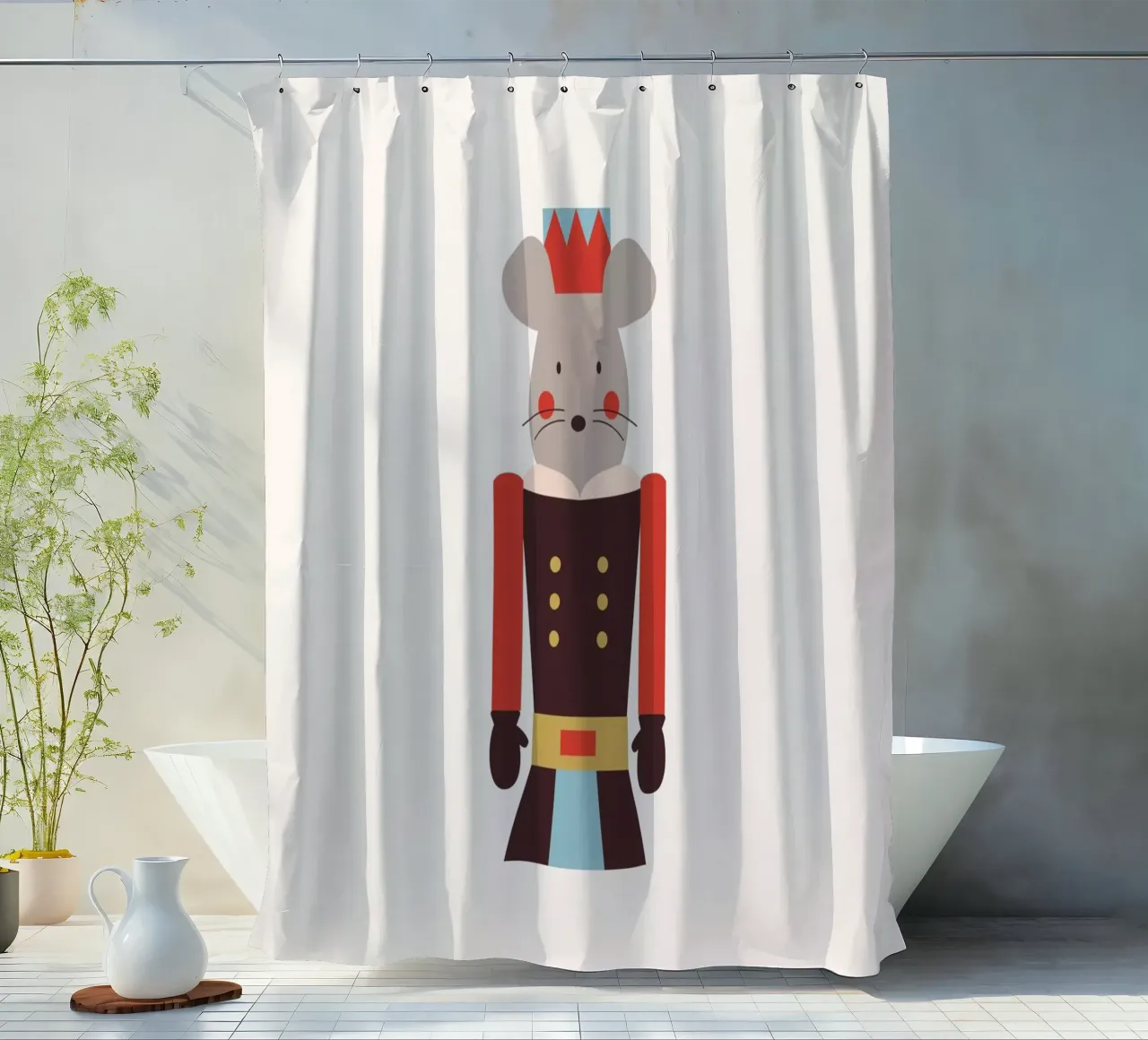Imp boy shower curtain by janamossmann