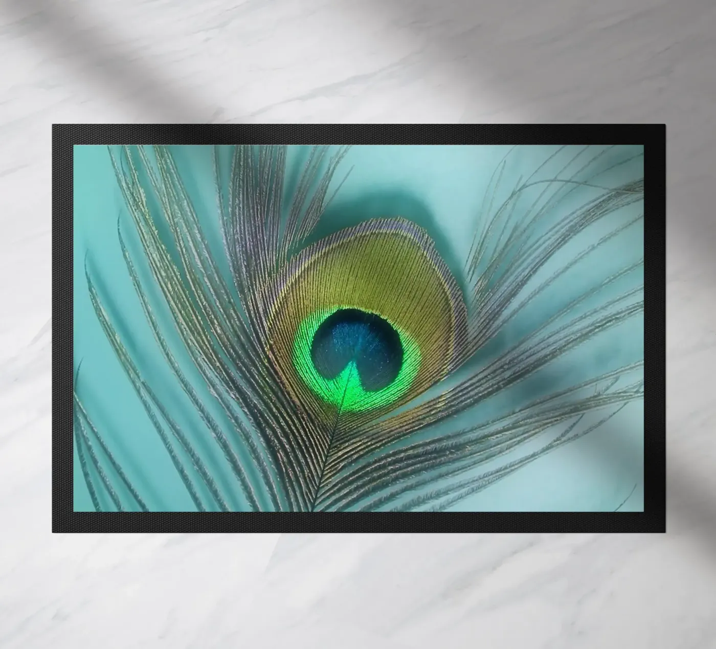 Peacock Fußmatte von Eva Nev Photography