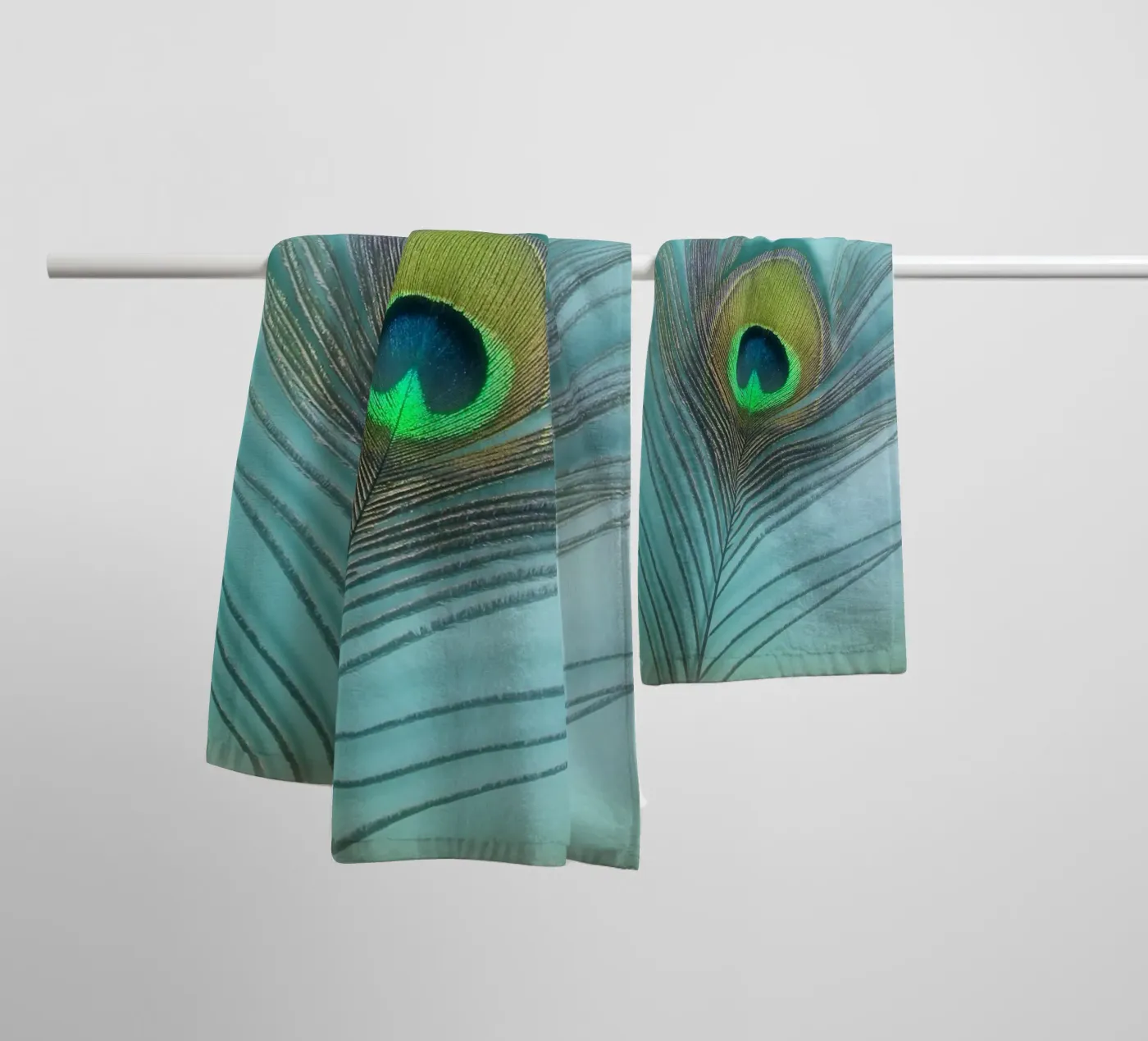Peacock towel by Eva Nev Photography