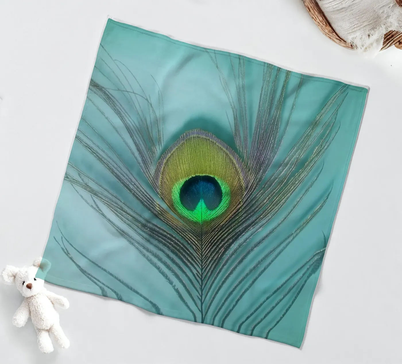 Pfau Fleecedecke von Eva Nev Photography