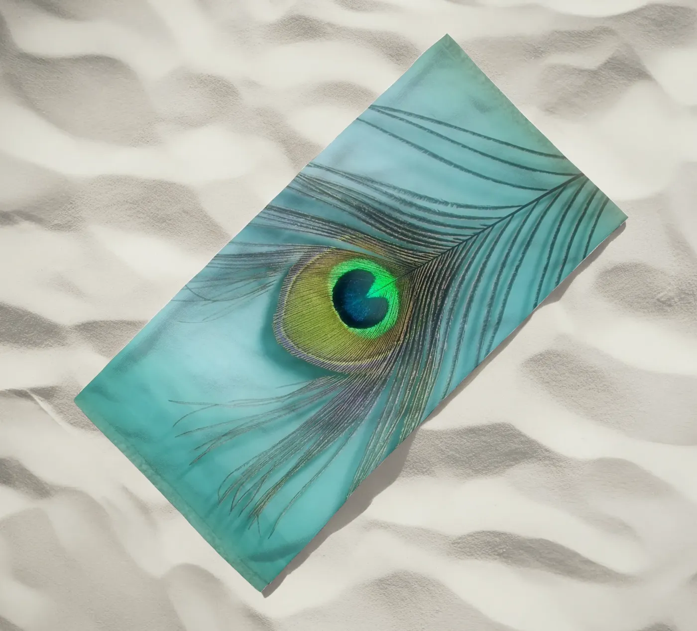 Peacock beach towel by Eva Nev Photography