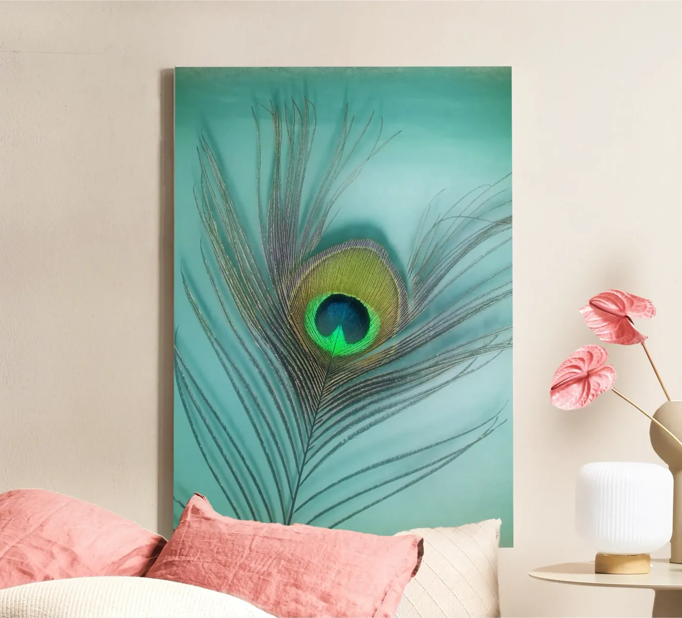Peacock canvas by Eva Nev Photography