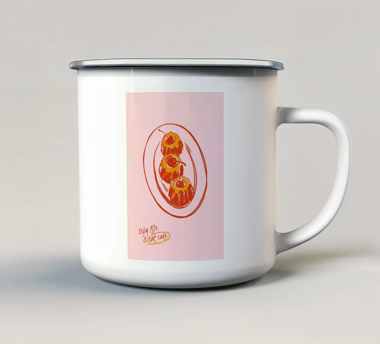 Boho Food 17 Eat Cake tazza in smalto da Boho Print Collection