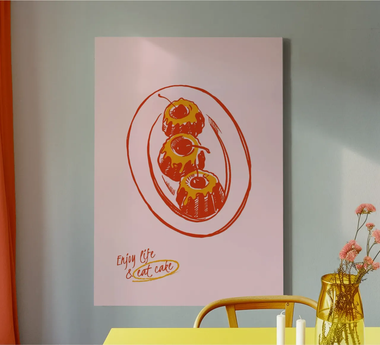 Boho Food 17 Eat Cake tela con Cornice a cassetta da Boho Print Collection