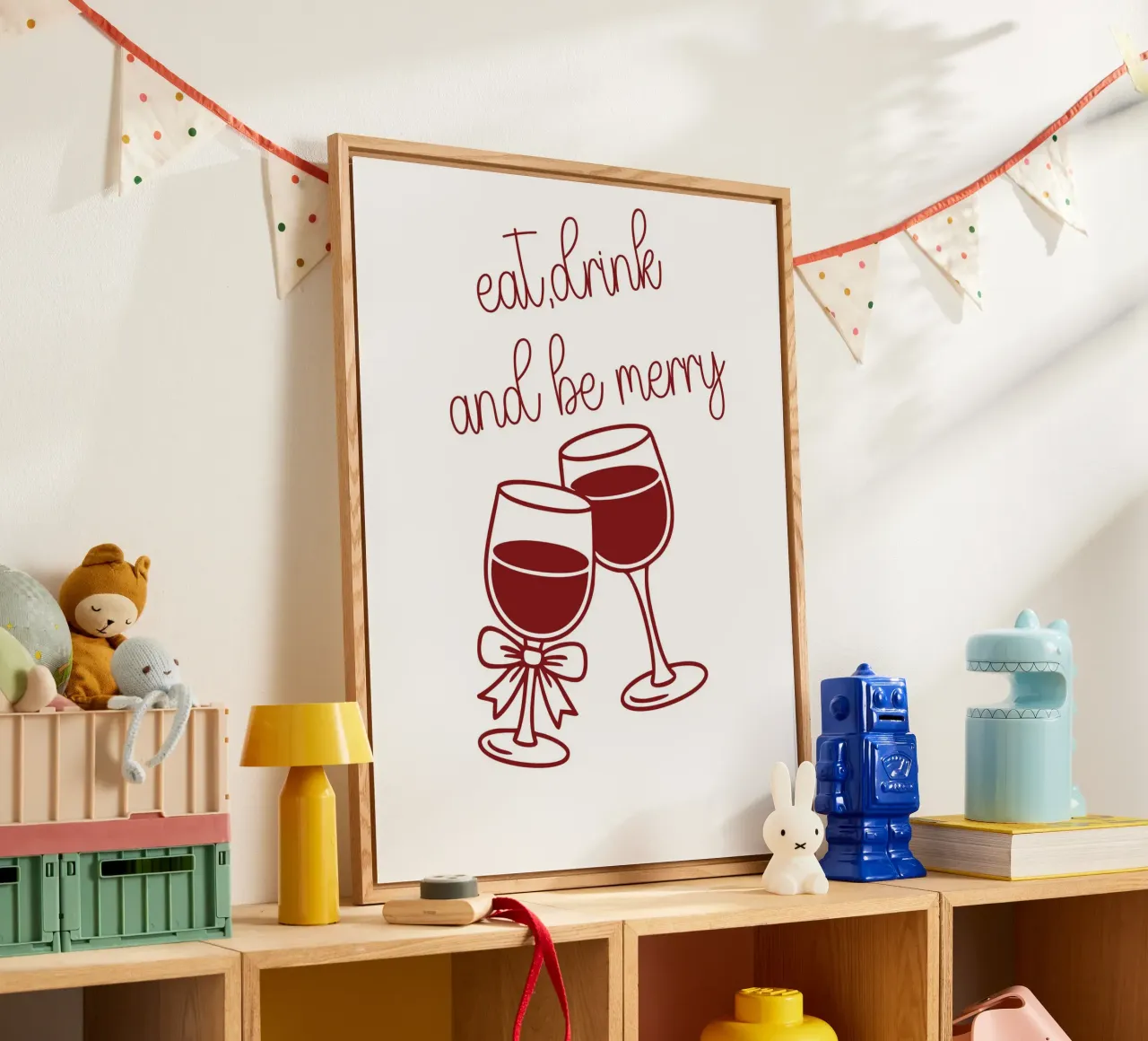 Be Merry Wine plexiglass da vintageshop