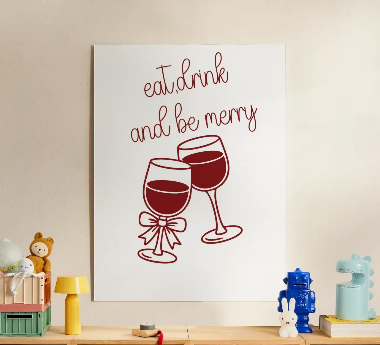 Be Merry Wine plexiglass da vintageshop