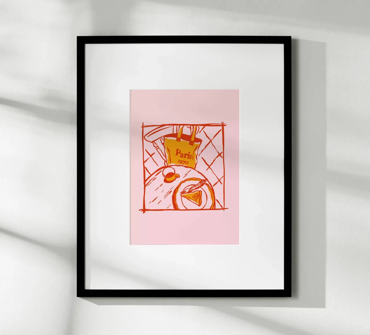 Boho Food 17 Paris 1970 poster con telaio in alluminio da Boho Print Collection