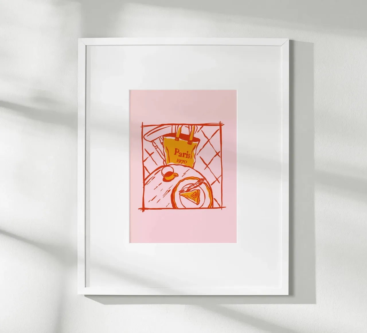 Boho Food 17 Paris 1970 poster con telaio in alluminio da Boho Print Collection