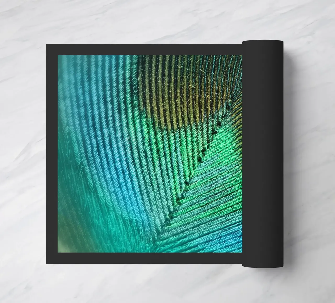 Teal Feather doormat by Eva Nev Photography