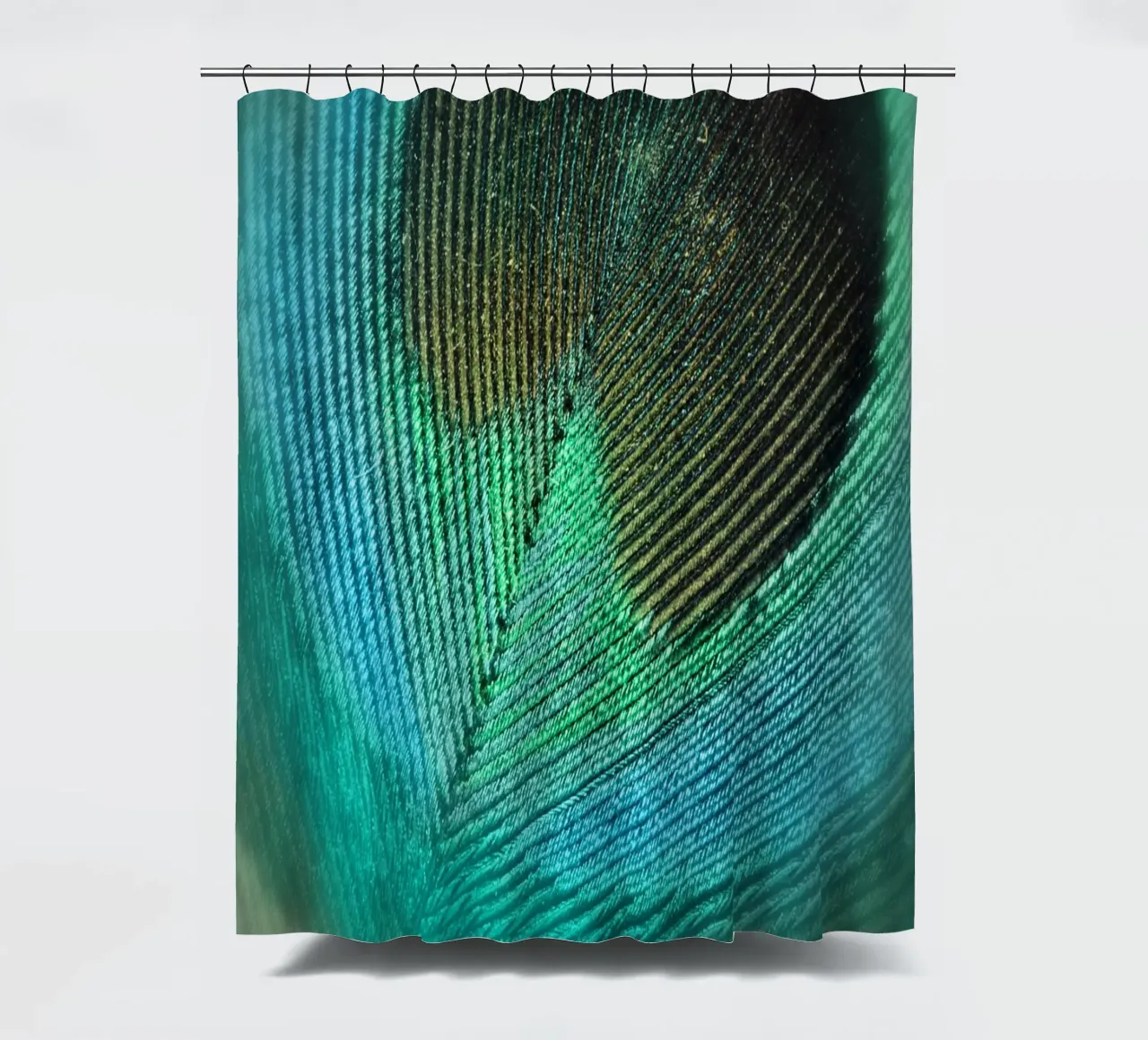 Teal Feather shower curtain by Eva Nev Photography