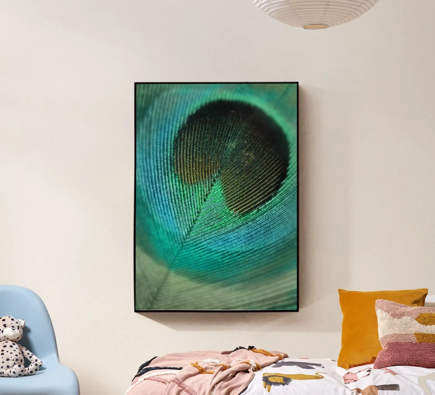 Teal Feather Acryl-Glas von Eva Nev Photography