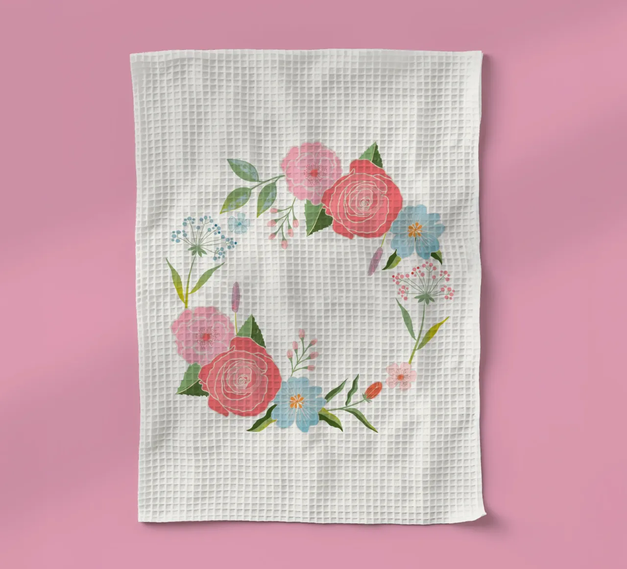 Corona di fiori, romantica. Congratulazioni a voi. canovaccio da cucina da CalliLetters