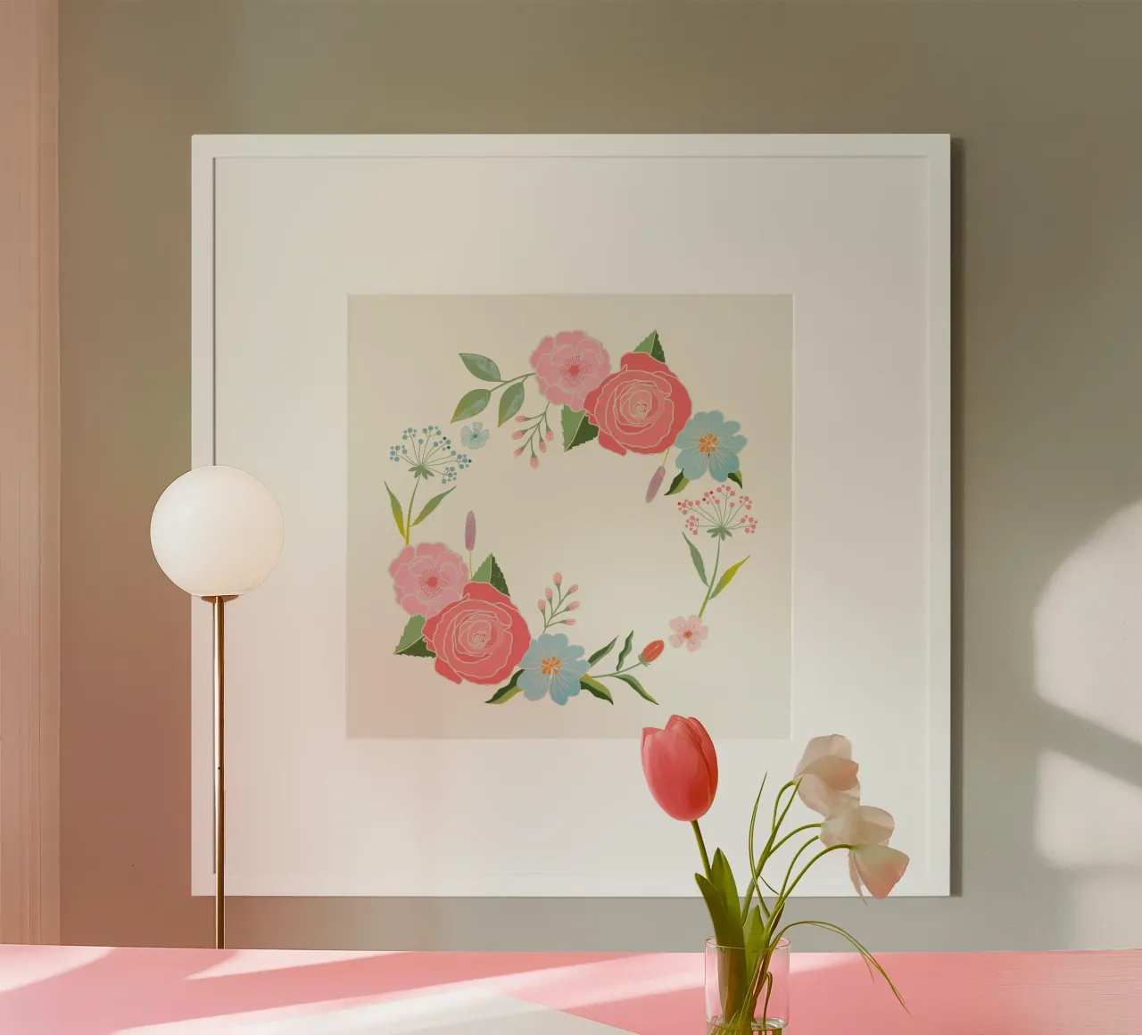 Blumenkranz, romantisch. Herzlichen Glückwunsch. Poster von CalliLetters