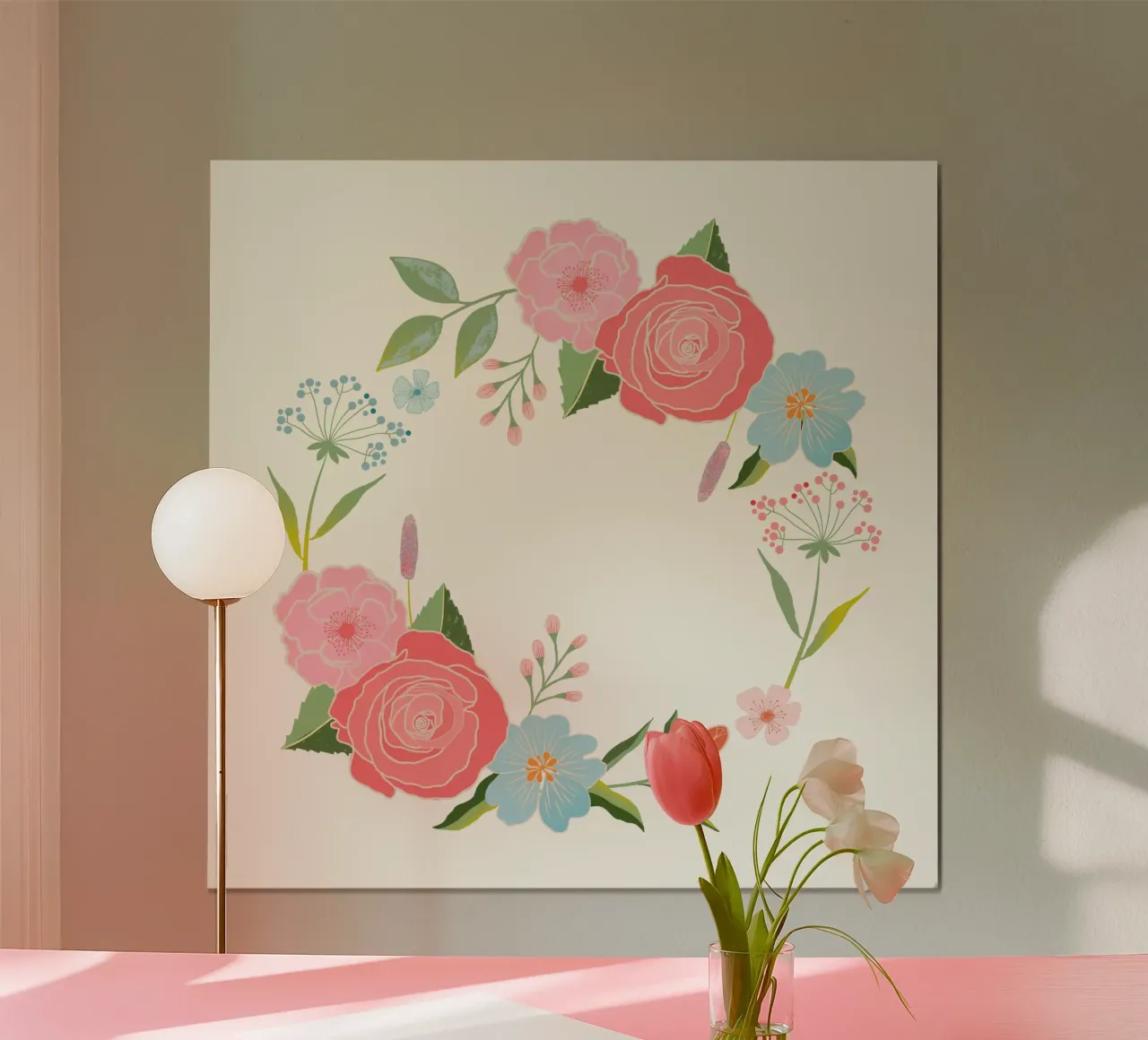 Blumenkranz, romantisch. Herzlichen Glückwunsch. Poster von CalliLetters
