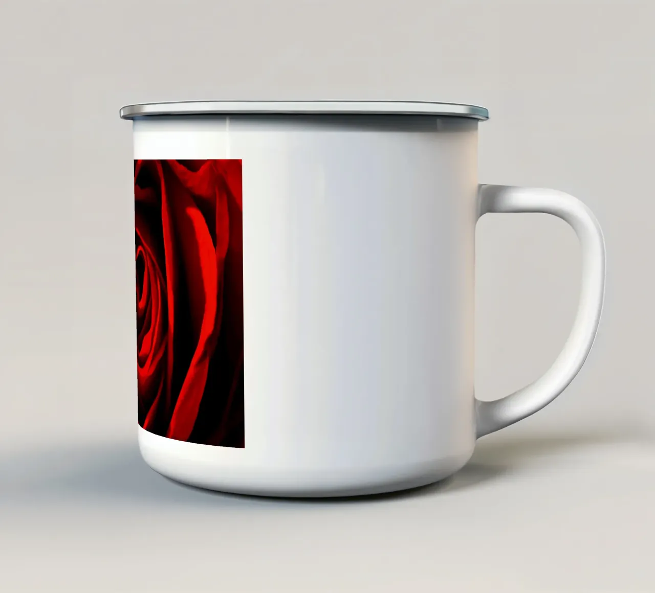 Rosa rossa tazza in smalto da Atteloi