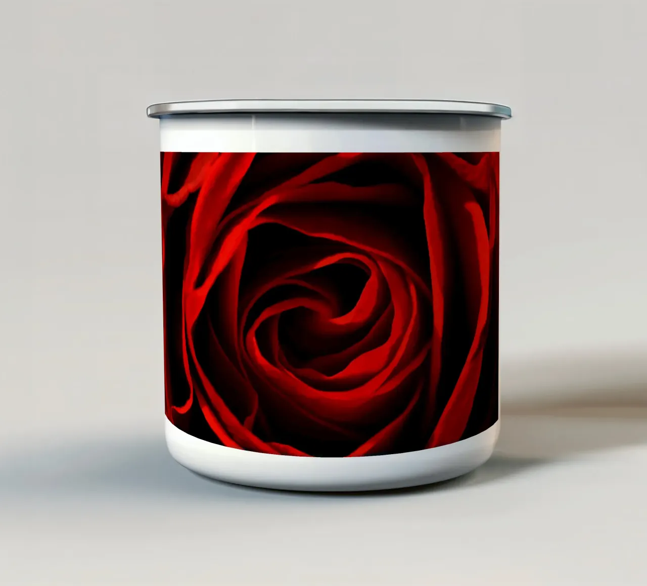 Rosa rossa tazza in smalto da Atteloi