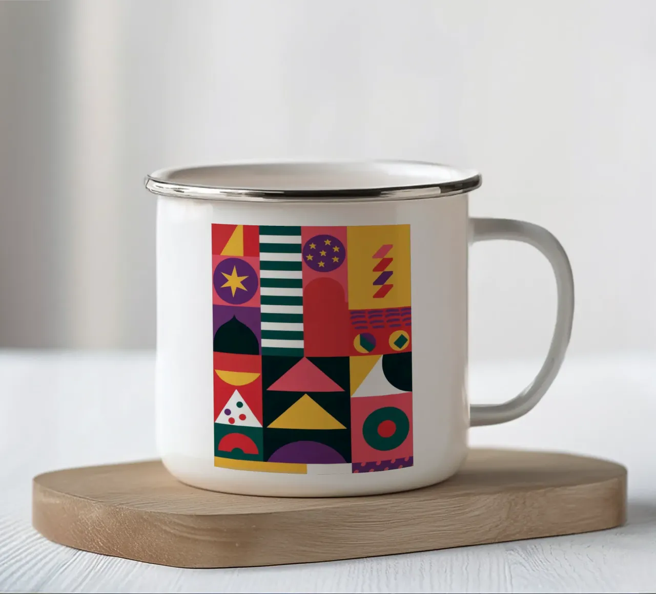 Audace mosaico geometrico tazza in smalto da Solace Light