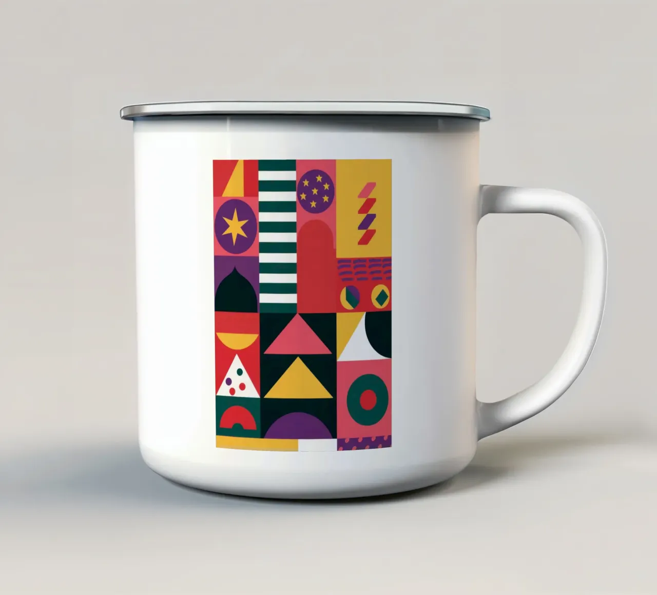 Audace mosaico geometrico tazza in smalto da Solace Light