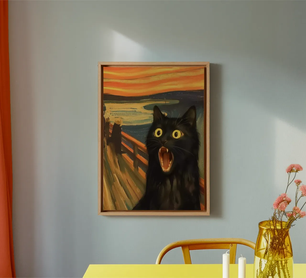 Kitty scream tela con Cornice a cassetta da Dikhotomy