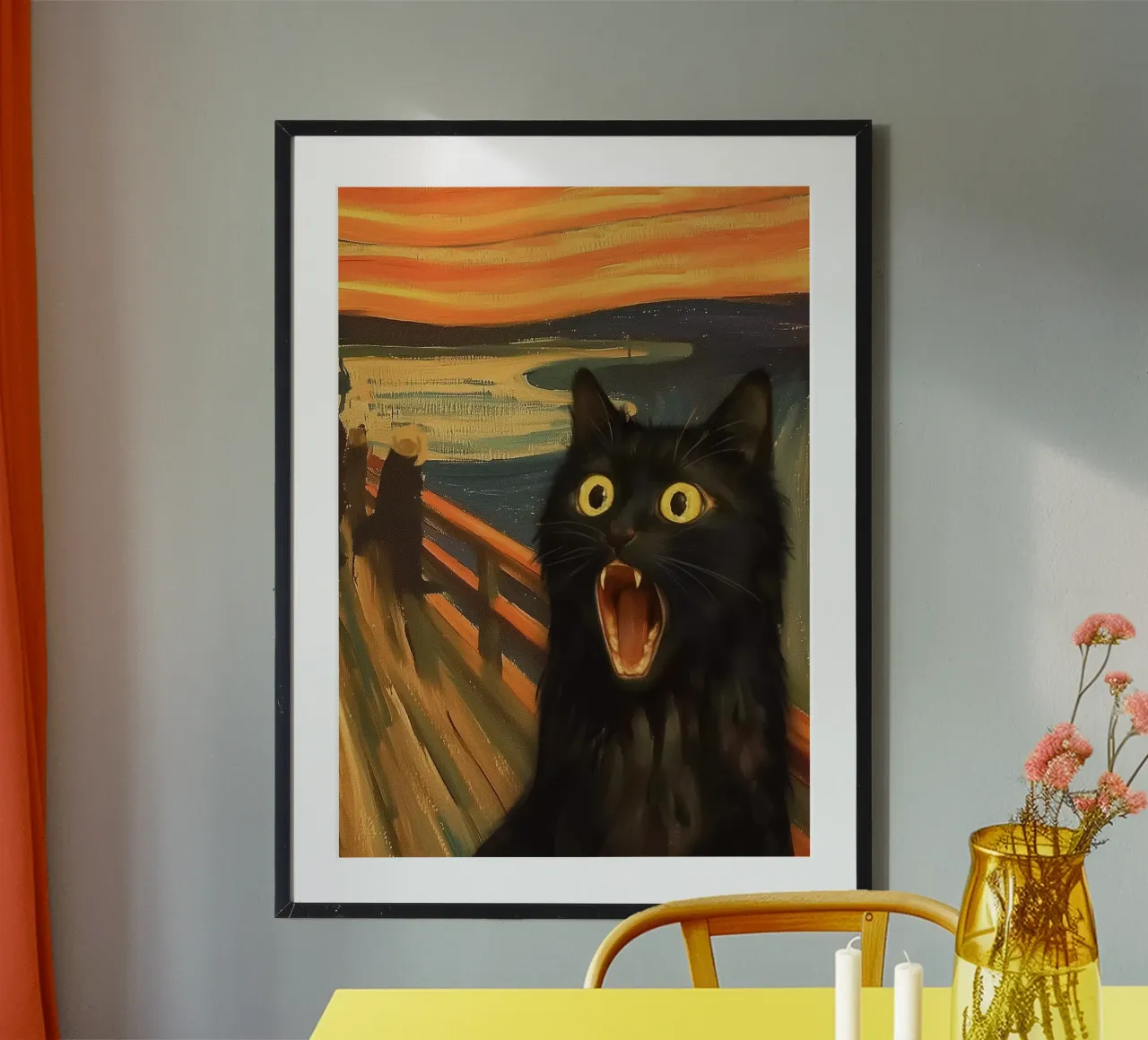 Kitty scream poster con telaio in plastica da Dikhotomy