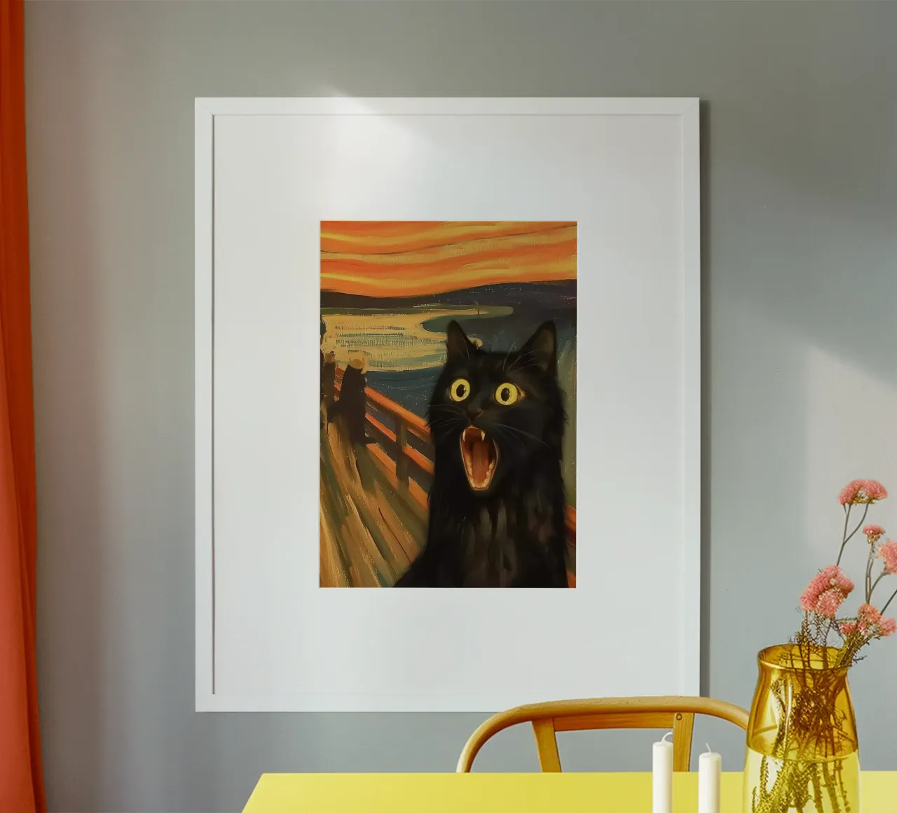Kitty scream poster con telaio in plastica da Dikhotomy