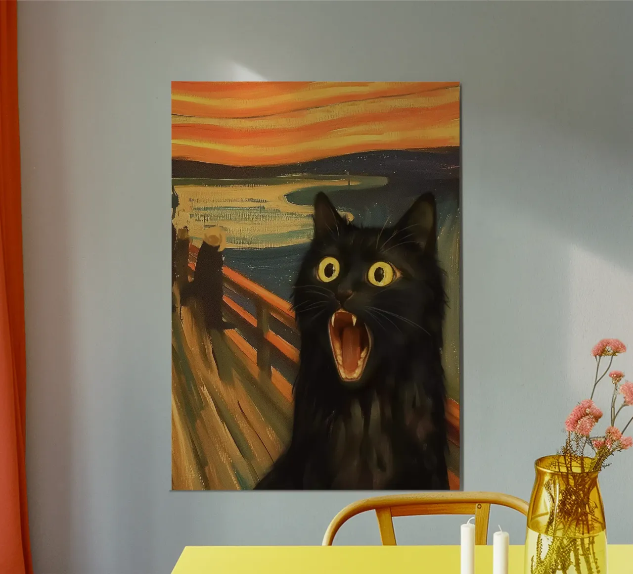 Kitty scream poster con telaio in plastica da Dikhotomy