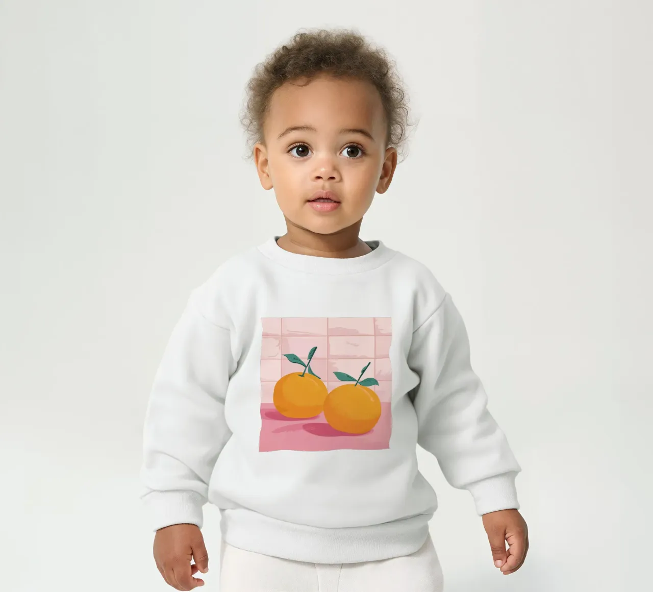 Gemelli piastrellati Tangerine felpa neonato da Solace Light