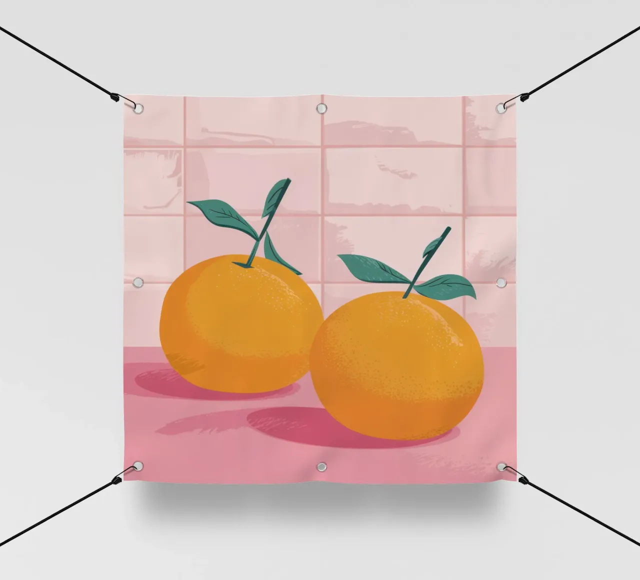 Gemelli piastrellati Tangerine telo in pvc da Solace Light