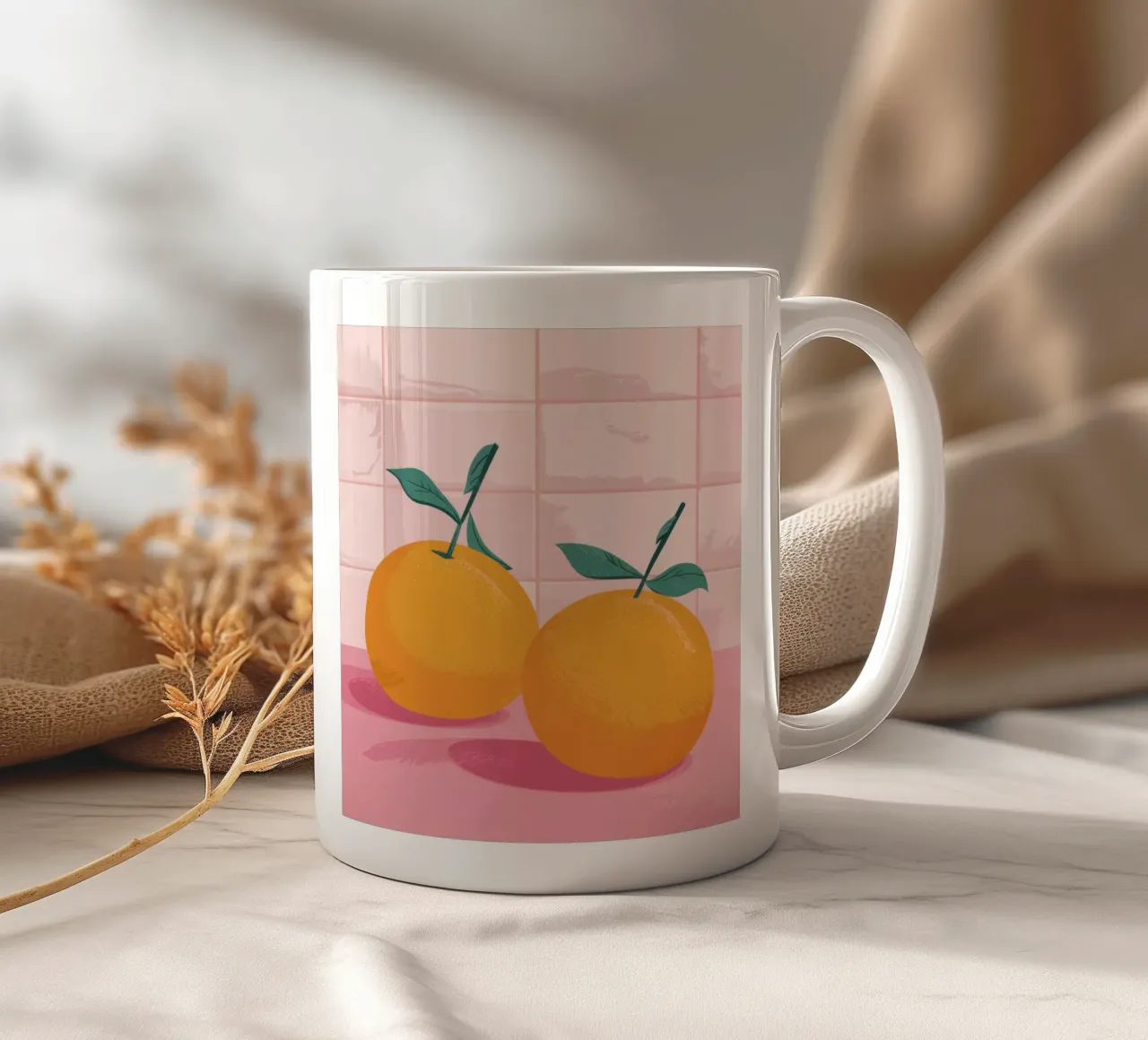 Gemelli piastrellati Tangerine tazza in ceramica da Solace Light