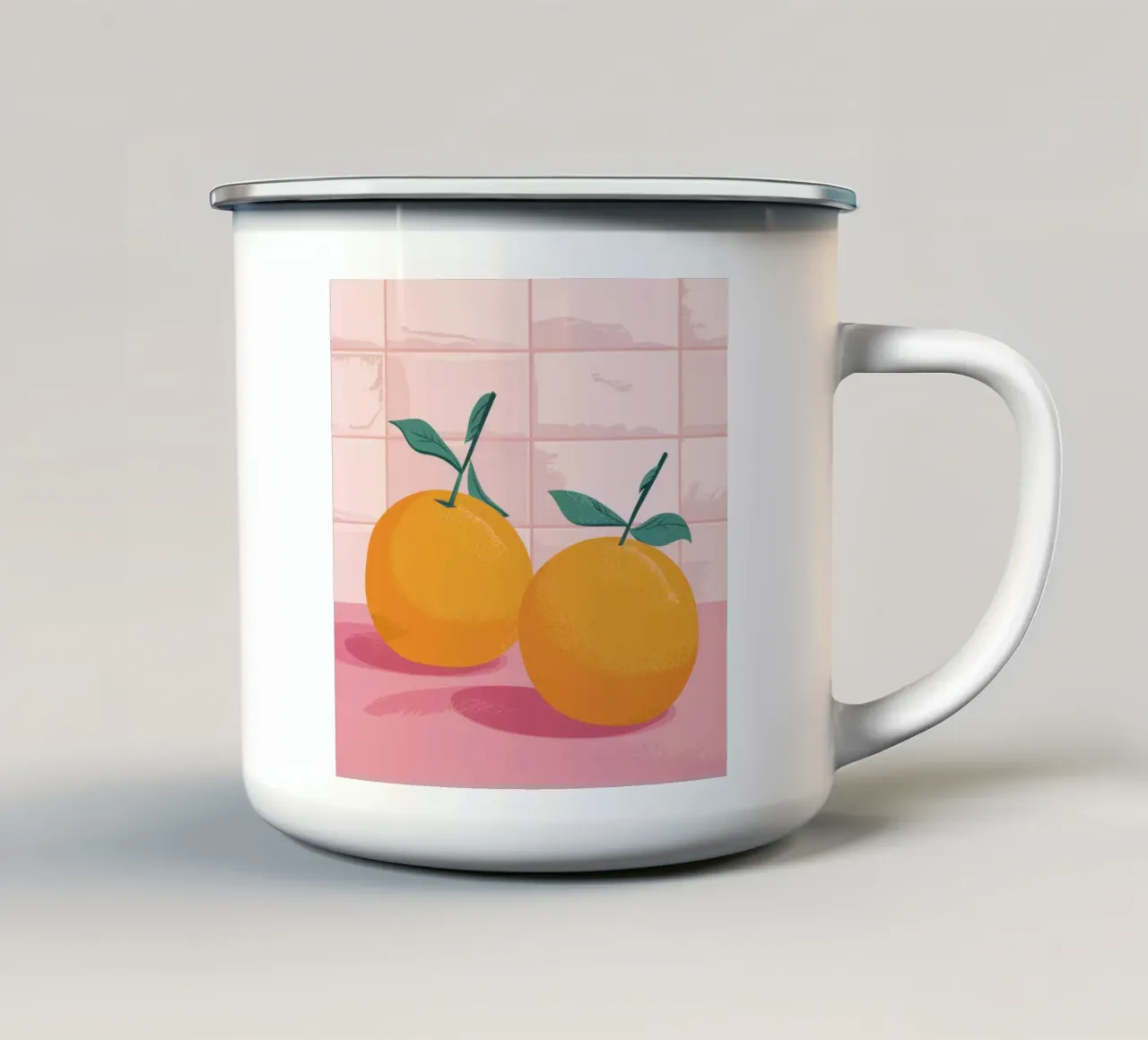 Gemelli piastrellati Tangerine tazza in smalto da Solace Light