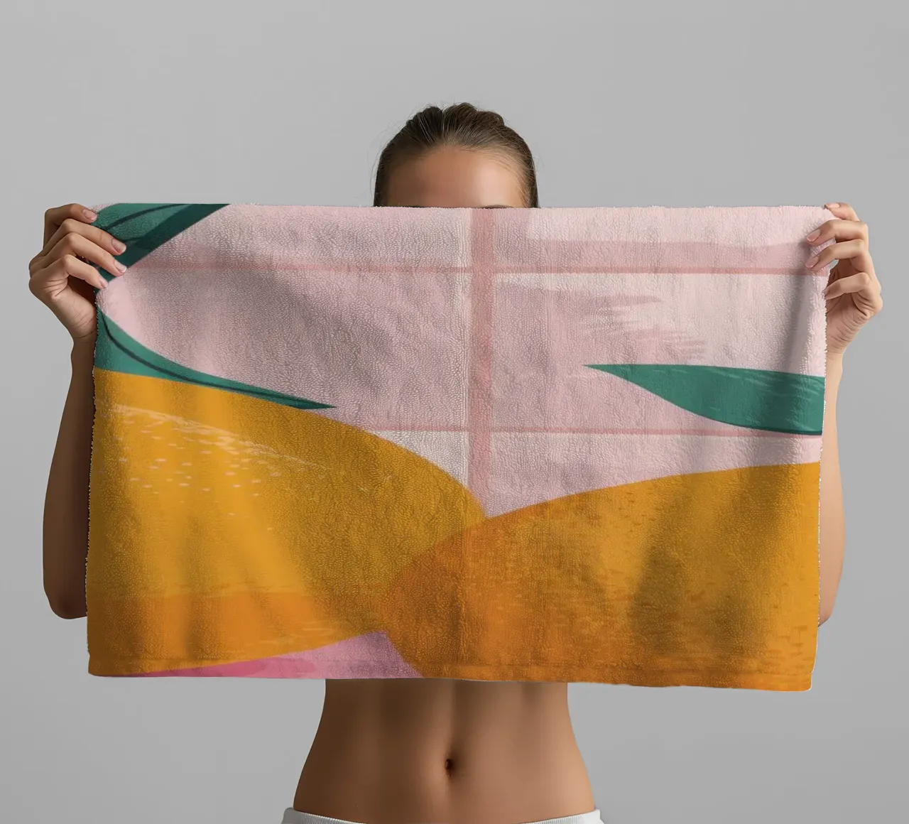 Gemelli piastrellati Tangerine asciugamano da bagno da Solace Light