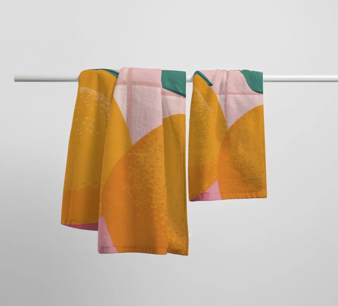 Gemelli piastrellati Tangerine asciugamano da bagno da Solace Light