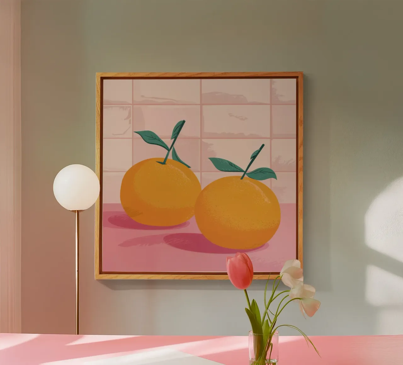 Gemelli piastrellati Tangerine plexiglass da Solace Light