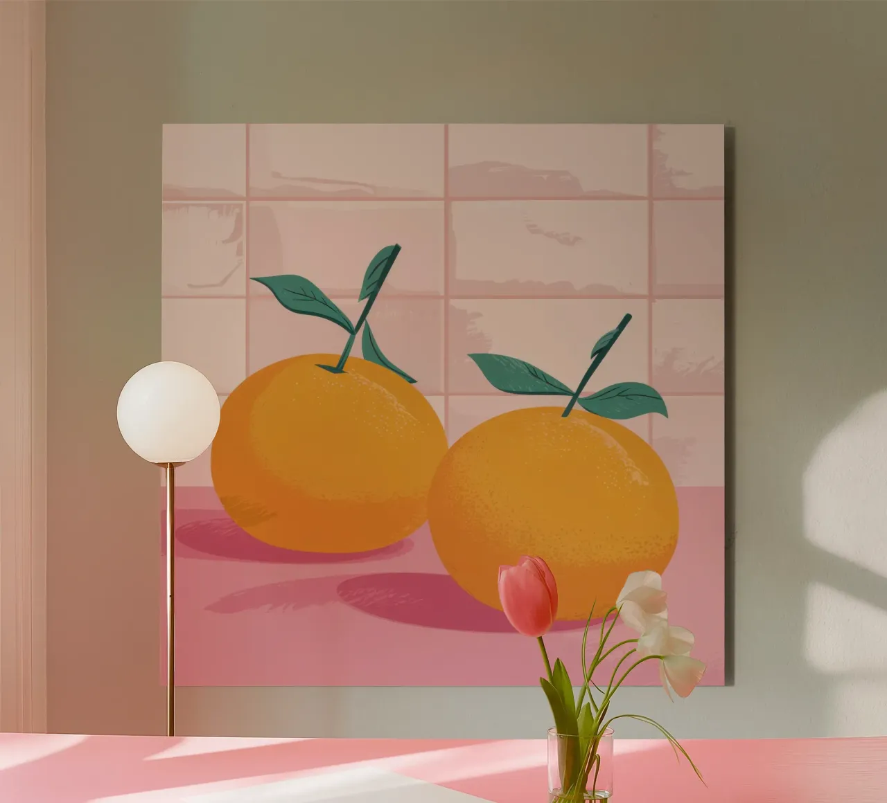 Gemelli piastrellati Tangerine alluminio dibond da Solace Light