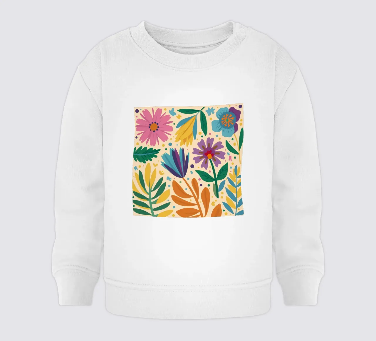 Patch di fiori selvatici stravaganti felpa neonato da Solace Light