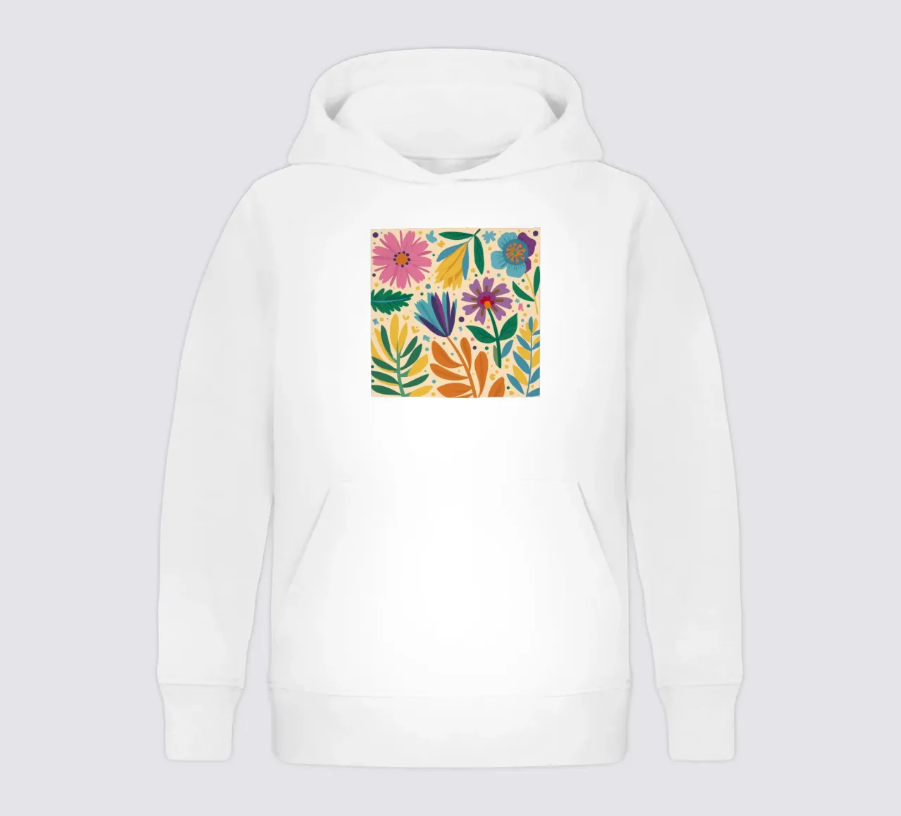 Patch di fiori selvatici stravaganti felpa bambino con cappuccio da Solace Light