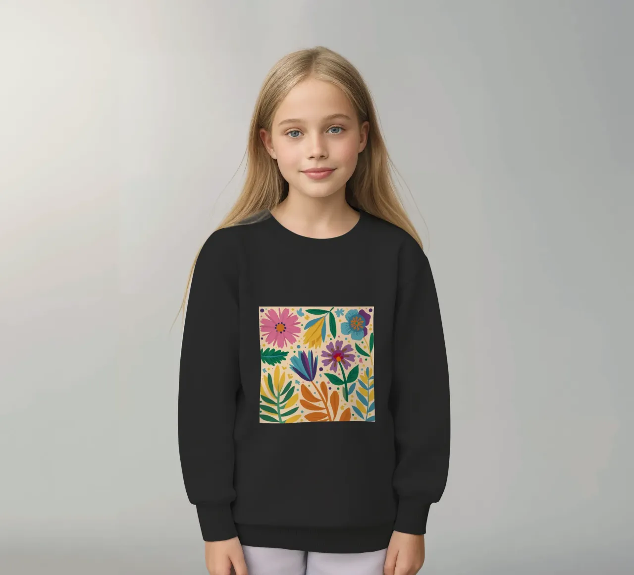 Patch di fiori selvatici stravaganti felpa bambino da Solace Light