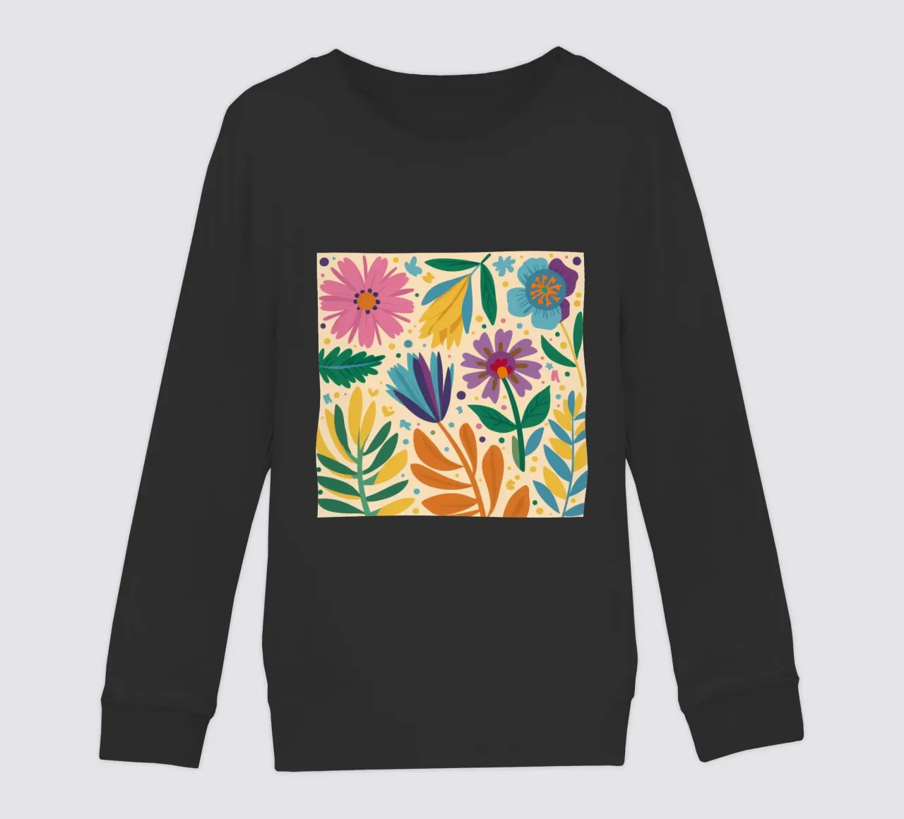 Patch di fiori selvatici stravaganti felpa bambino da Solace Light