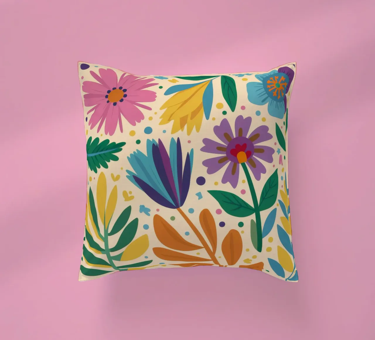 Patch di fiori selvatici stravaganti cuscino da Solace Light