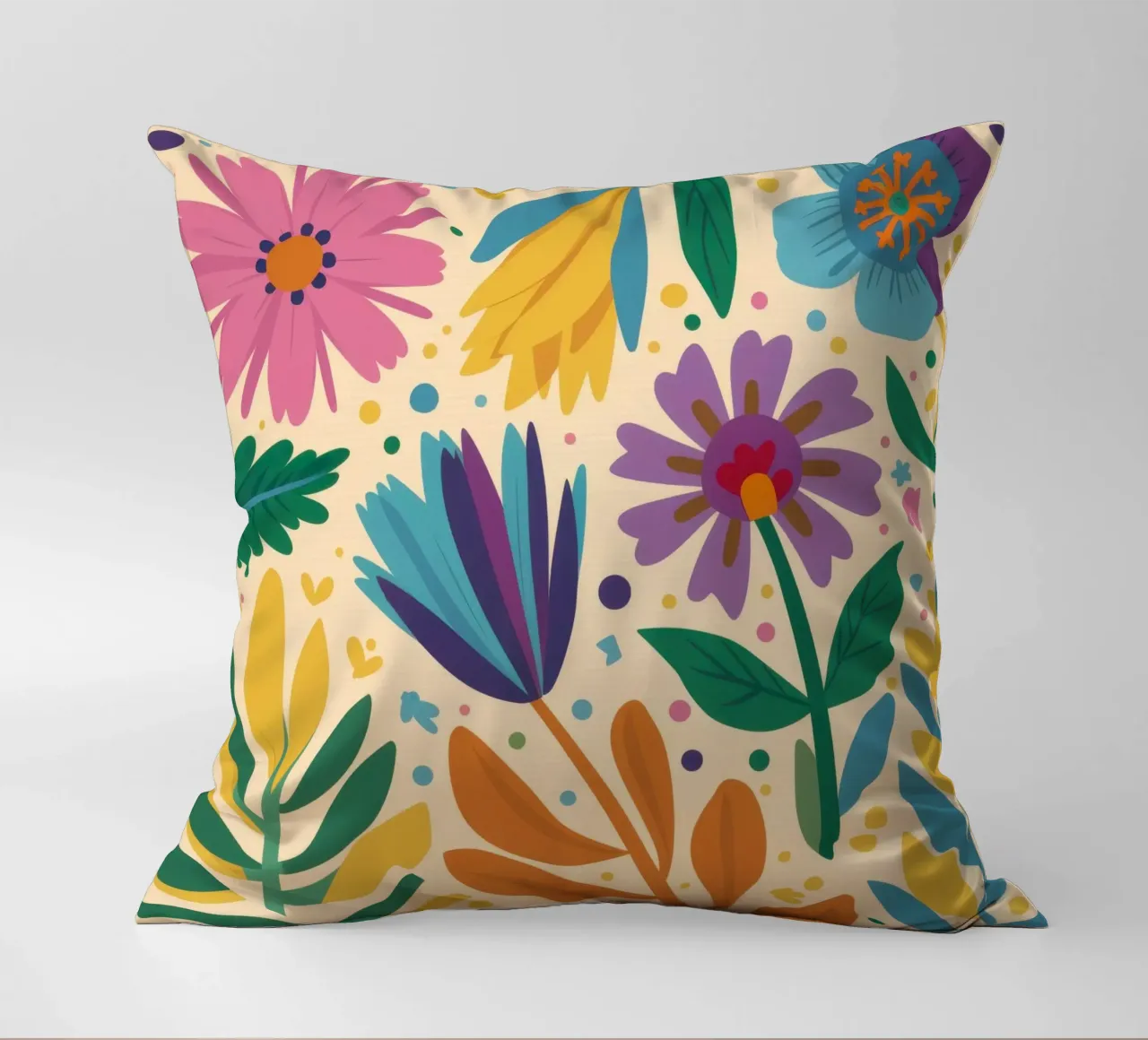 Patch di fiori selvatici stravaganti cuscino da Solace Light