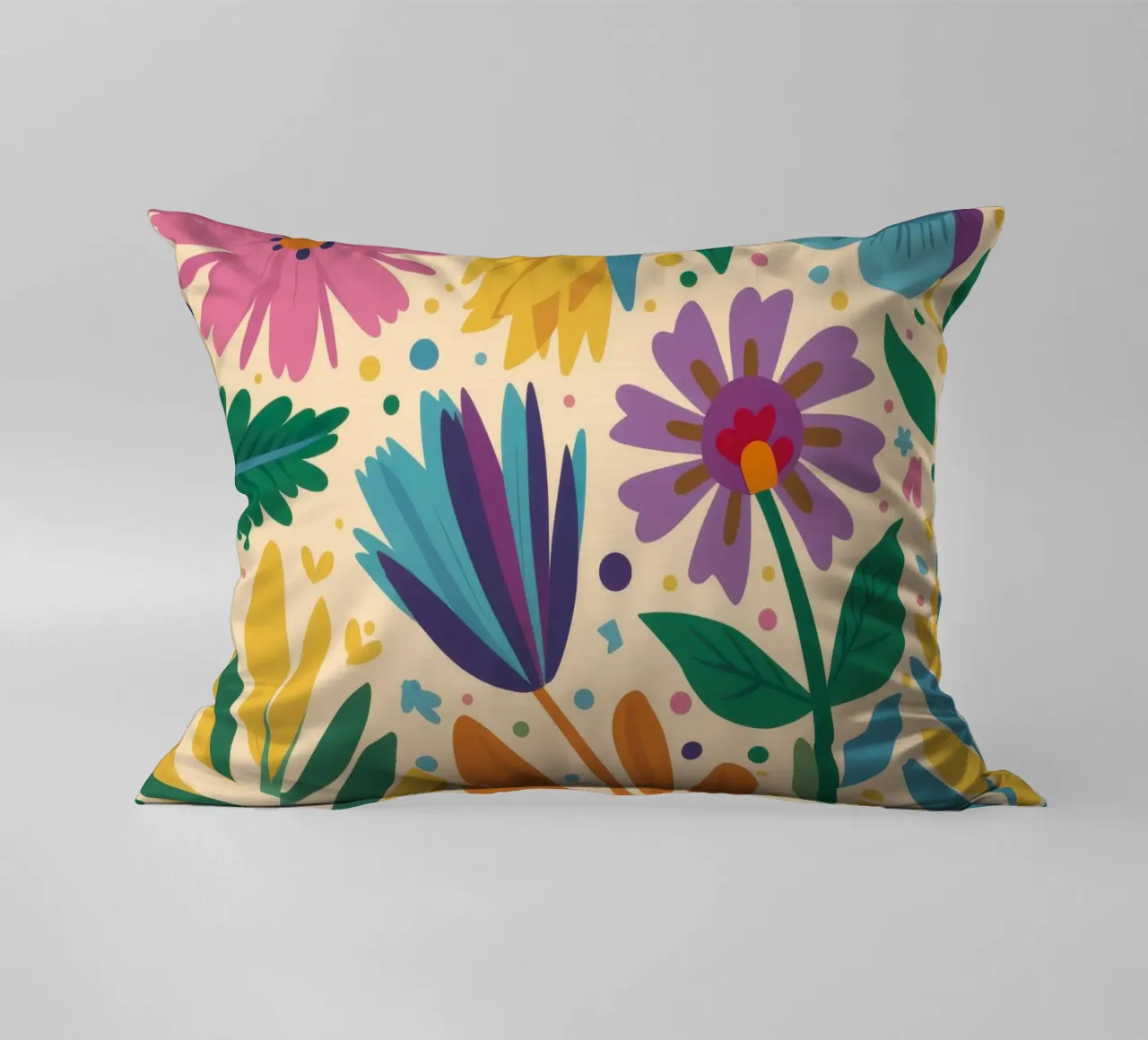 Patch di fiori selvatici stravaganti cuscino da Solace Light