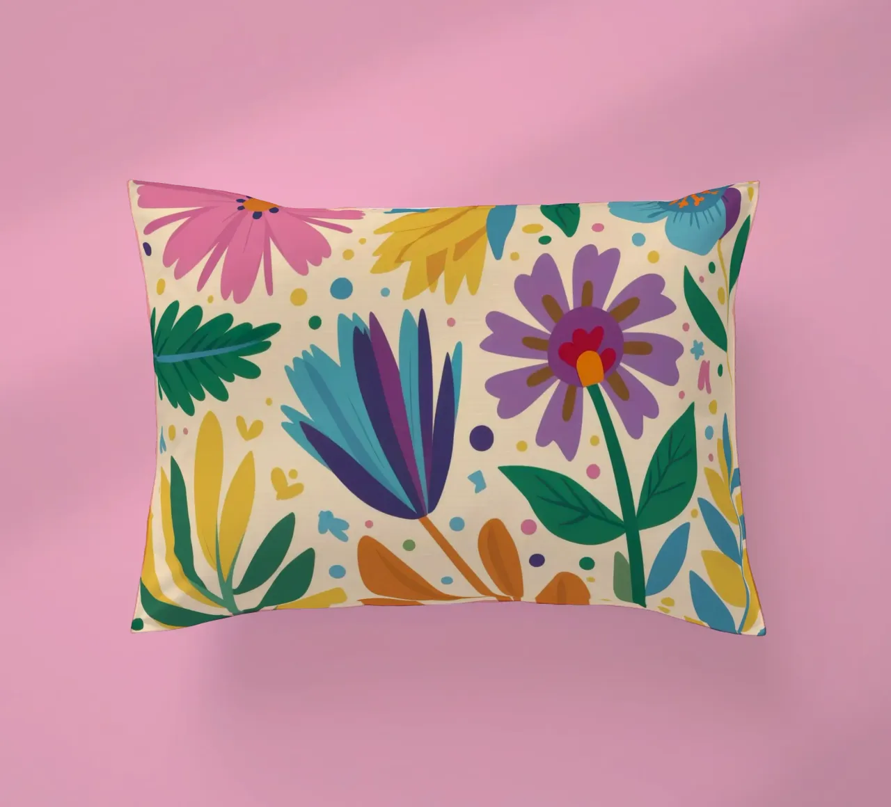 Patch di fiori selvatici stravaganti cuscino da Solace Light